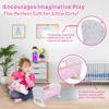 Baby Doll Crib Toy Wooden Bed Play Rocking Cradle for Dolls with Mattress Pillow & Blanket for 18 Doll view 3