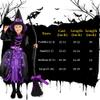Kiddokids Witch Costume for Girls- Light-Up Dress with Hat & Broom Accessories, Halloween Costume Set for 3-12 Years, Purple Witch Outfit for Halloween Parties & Role Play view 4