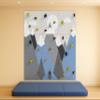 Climbing Wall for Kids, Mountain Climbing Wall, Wooden Wall for Kids - LEZUN Colorful Mountains (6 Panels, Blue Mountains) view 2