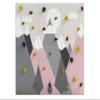 Climbing wall for kids, mountain climbing wall, wooden wall for kids - LEZUN Colorful mountains (6 panels, Pink mountains) view 1
