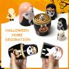 Tngan Halloween Nesting Dolls, 5Pcs 6"" Tall Russian Nesting Dolls, Handmade Matryoshka for Kids, Wooden Stacking Toys for Halloween Home Party Decorations (Pumpkin Girls) view 4