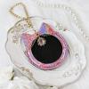 Cat Ear Can Badge Case with Charm, 2.2 inches (56 mm), 2.2 inches (57 mm), Storage, Red, Red view 1
