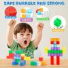 TENYEAH 56 PCS Magnetic Blocks, Transparent Magnet Building Blocks for Toddlers, Preschool Educational Construction Kit, Sensory Montessori Autism Toys for Kids Girls Boys 3+ view 2