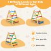 GLACER Triangle Climber, Kids Wooden Climbing Triangle Ladder, 3 Levels Climbing Difficulty, Indoor Climbing Toys for Playground, Kids Climber Ladder Equipment, Play Gym Set Boys Girls Gift view 3