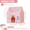 Senodeer Kids Play Tent Indoor: with Mat, Tassel Garland, Star Lights - Pink Girls Tent Playhouse Kids Toys for Boy Girl Birthday Gift for Kids view 2