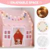 Senodeer Kids Play Tent Indoor: with Mat, Tassel Garland, Star Lights - Pink Girls Tent Playhouse Kids Toys for Boy Girl Birthday Gift for Kids view 3