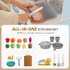 BIERUM Play Kitchen with Realistic Lights & Sounds, Wooden Kitchen Playset Chef Pretend Play Set for Toddlers, Toy Kitchen with 26 Pcs Toy Food & Cookware Accessories, Gift for Ages 3+ view 3