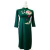 A10 The lotus flowers embroidered green Ao dai Vietnam Vietnamese Traditional Ao Dai For Women, Vietnamese Dress For Women, Ao Dai Dress For Women ao dai Tet Lunar New Year (4XL) view 2