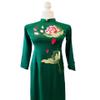 A10 The lotus flowers embroidered green Ao dai Vietnam Vietnamese Traditional Ao Dai For Women, Vietnamese Dress For Women, Ao Dai Dress For Women ao dai Tet Lunar New Year (4XL) view 4