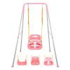 3-in-1 Toddler Swing Set, Indoor & Outdoor Baby Swing Heavy Duty Swing Set with Foldable Metal Stand for Aged 6 Months to 10 Years Old, Easy to Assemble and Store (Pink) view 1