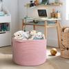 MEGASKET Extra Large Pink Basket, 22"x22"x14" Woven Cotton Rope Bin with Handles, Blanket Storage for Living Room, Baby Kids Toy Storage Bin Box, Wicker Laundry Basket, Pink Room Decor Organizing view 4