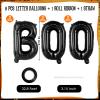 Boo Banner Balloons, 16 Inch Halloween Black Letters Balloons, Foil Mylar Balloons for Happy Boo Day Party Decorations Supplies view 2