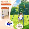 3-in-1 Toddler Swing Set, Indoor & Outdoor Baby Swing Heavy Duty Swing Set with Foldable Metal Stand for Aged 6 Months to 10 Years Old, Easy to Assemble and Store(Blue) view 4