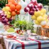 Fall Thanksgiving Balloons Garland Arch Kit 84 pcs Rose Red Glod Orange white Balloons for Birthday Baby Shower Friendsgiving Party Decorations view 2