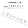 Synthetic Turquoise Marble Dice Set, 7-Piece Polyhedral Dice for Dungeons & Dragons (D&D), Pathfinder, MTG, Tabletop RPG Gaming, Natural Texture Dice with Gold Numbering (White) view 2