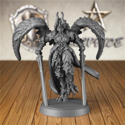 AUSPDICE Angel Fighter DND Miniatures for RPG, Dark Angel Miniature Figure Suitable for D&D and Other Fantasy Role-Playing Games