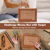 2025 New Cash Vault Wooden Savings Box, Savings Box with Money Target & Numbers, Wooden Money Saving Box, 10000 Dollar Cash Saver Box, Counter Piggy Bank, Savings Challenge Box (10000) view 2