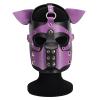 ALMYMM Leather Puppy Mask, Neoprene Puppy Face Muzzle, Removable Full Face Pup Hood Mask, Halloween Mask, Men Cosplay Mask (Purple) view 1