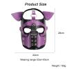 ALMYMM Leather Puppy Mask, Neoprene Puppy Face Muzzle, Removable Full Face Pup Hood Mask, Halloween Mask, Men Cosplay Mask (Purple) view 3