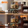 Funwhole Book-Cafe Lighting Building-Bricks Set - City Town Coffee House LED Light Modular Construction Building Model Sets 1718 Pcs for Adults and Teen view 2