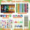 Spakon 113 Pcs Video Game Piata Video Game Birthday Party Supplies Piata Set 16 Mini Notebook 16 Pencil 16 Keychain 16 Silicone Bracelet 16 Mini Rings 16 Sticker 16 Stamp Party Supplies Gifts view 3