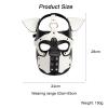 ALMYMM Leather Puppy Mask, Neoprene Puppy Face Muzzle, Removable Full Face Pup Hood Mask, Halloween Mask, Men Cosplay Mask (White) view 3