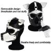 ALMYMM Leather Puppy Mask, Neoprene Puppy Face Muzzle, Removable Full Face Pup Hood Mask, Halloween Mask, Men Cosplay Mask (White) view 4