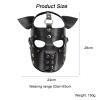 ALMYMM Leather Puppy Mask, Neoprene Puppy Face Muzzle, Removable Full Face Pup Hood Mask, Halloween Mask, Men Cosplay Mask (Black) view 3