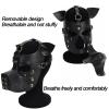ALMYMM Leather Puppy Mask, Neoprene Puppy Face Muzzle, Removable Full Face Pup Hood Mask, Halloween Mask, Men Cosplay Mask (Black) view 4