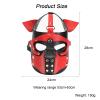 ALMYMM Leather Puppy Mask, Neoprene Puppy Face Muzzle, Removable Full Face Pup Hood Mask, Halloween Mask, Men Cosplay Mask (Red) view 3
