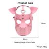 ALMYMM Leather Puppy Mask, Neoprene Puppy Face Muzzle, Removable Full Face Pup Hood Mask, Halloween Mask, Men Cosplay Mask (Pink) view 3