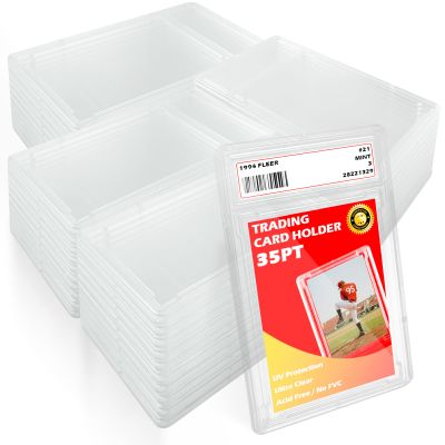 Miyukyee 50 Pack Card Case Holder,Graded Card Slab Baseball Card Sleeves Trading Card Holder 35 PT Hard Plastic Card Protectors with Label Position for YuGiOh, MTG Games and Sport Cards