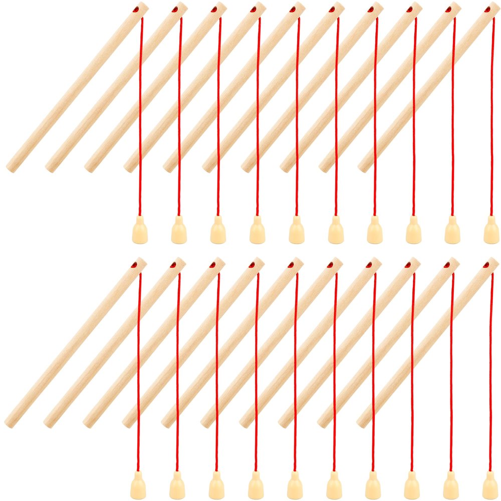 Feradny 20 Pack Wooden Magnetic Fishing Poles Small Wood Magnet Pole Fishing Rod Wooden Magnetic Fishing Game Rod for Preschool Boys Girls Fishing Game Activity