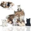 5 Pcs Wolf Stuffed Animal Plush Toy, 16 Inch Large Mommy Stuffed Wolf with 4 Cute Babies Wolves Inside, Furry Wolves with Pups Soft Plushies for Kids Boys Girls Valentines Day Christmas Birthday Gift view 1