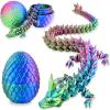 LOCYFENS 3D Printed Dragon Eggs with Articulated Dragon, Rainbow Crystal Dragon Toys view 1