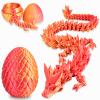 LOCYFENS 3D Printed Dragon Eggs, Articulated 3D Toys with 3D Dragon Eggs, Red Gold view 1