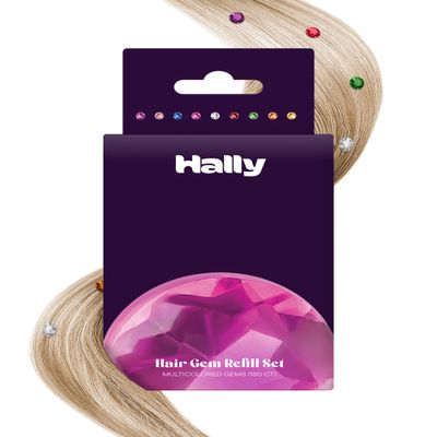 Hally Hair Gems Pen Refill Set - Includes 180 Multicolored Adhesive Gem Stickers Hair Jewels - Stylish Hair Accessories for School, Halloween, Festivals, Wedding, Parties & More