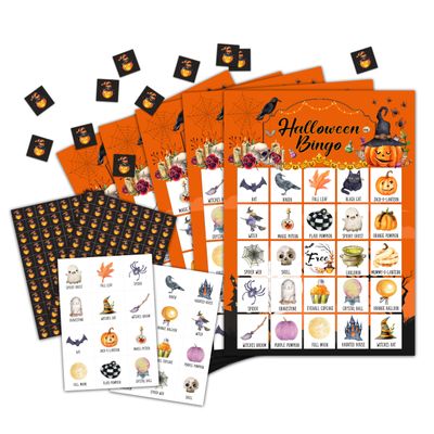 OZTEMETY Halloween Bingo Game - Boo Ghost Edition for Adults & Families, 24 Player Cards, Party Favors & Games
