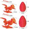 TXB3DOK 3D Printed Dragon,Flying Mystery Easter Egg Articulated Dragon,3D Printed Crystal Dragon with Wings,3D Dragon Eggs with Dragon Inside,Adults Fidget Toys for Autism ADHD (Red Gold Pro) view 2