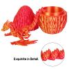 TXB3DOK 3D Printed Dragon,Flying Mystery Easter Egg Articulated Dragon,3D Printed Crystal Dragon with Wings,3D Dragon Eggs with Dragon Inside,Adults Fidget Toys for Autism ADHD (Red Gold Pro) view 3