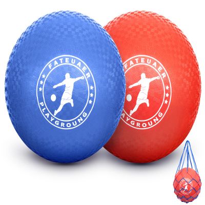 FATEUAER 10 Inch Kickball Set, Playground Ball with Carrying Bag, Dodge Balls for Kids and Adults, Bouncing Sport Handball and Toy Ball, Outdoor Rubber Balls Official Camps and Schools Play Ball