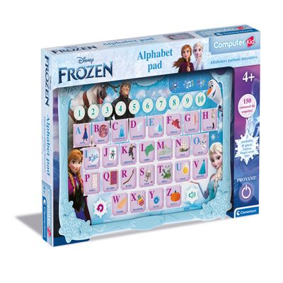Clementoni Disney Frozen Alphabet Pad Educational Game 4 Years, Computer Kid, Electronic Gift Italian Speaking, Children's Computer, Laptop for Learning Alphabet and New Words, Technology, 16480