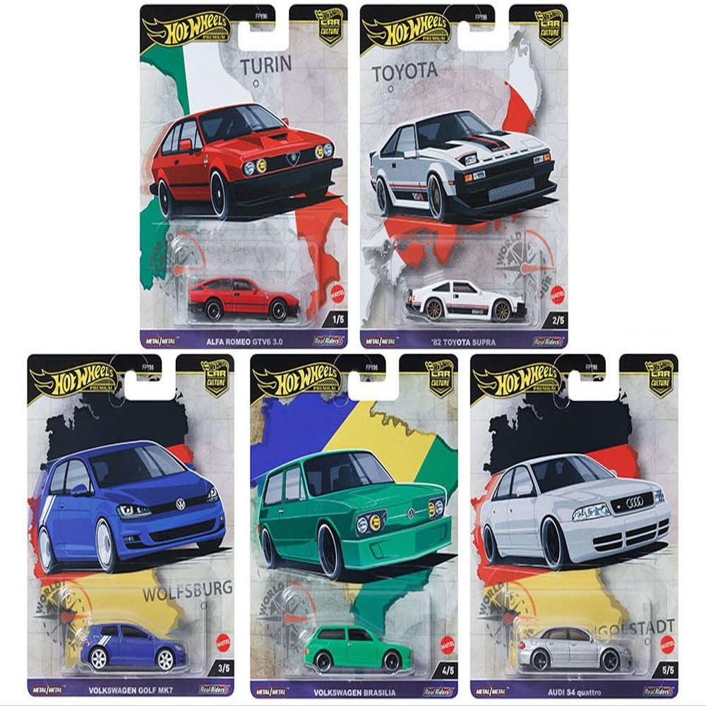 World Tour 5 Piece Set Car Culture 2024 Series A Diecast Model Cars FPY86-961A