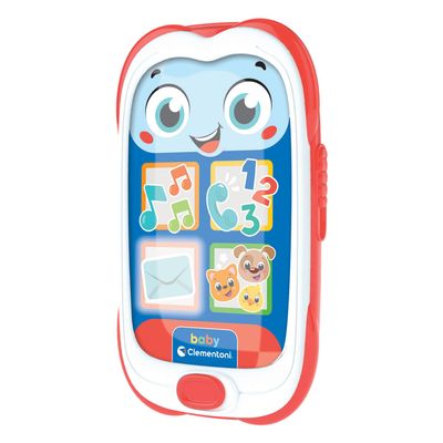 Clementoni Baby Smartphone Red  First Toy Phone for Children 6 Months, Mobile Game, Musical, Interactive Electronic Gift Talking, Lights and Sounds, Early Childhood Fake Phone, 17930