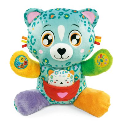 Clementoni Baby Cleo and Leo, Interactive Speaking Plush Animal with Small Puppy for Children from 6 Months and Above Activity Centre to Promote Emotional, Sensory and Cognitive