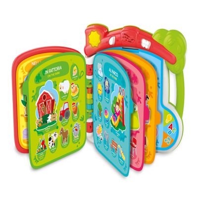 Clementoni Baby Scopro Il Mondo in 100 Words, Educational Game for Children 1-4 Years, Early Childhood Book 10 Interactive Pages for Learning New Vocabulary in Italian and English, Italian Language,