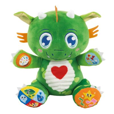 Clementoni Baby Dino Dragon Birichino, Plush Animal for Newborns from 6 Months, Play for Childhood, Learns Words, Colours, Numbers and Shapes, Stimulates Multisensory Development,