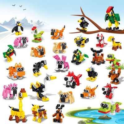 TWERF Valentines Party Favors for Kids- 20 Pack Animals Building Blocks Toy Goody Bags Stuffers Classroom Prizes Easter Basket Birthday Party Favors Valentine's Return Gifts for Boys Girls Age 6-12+