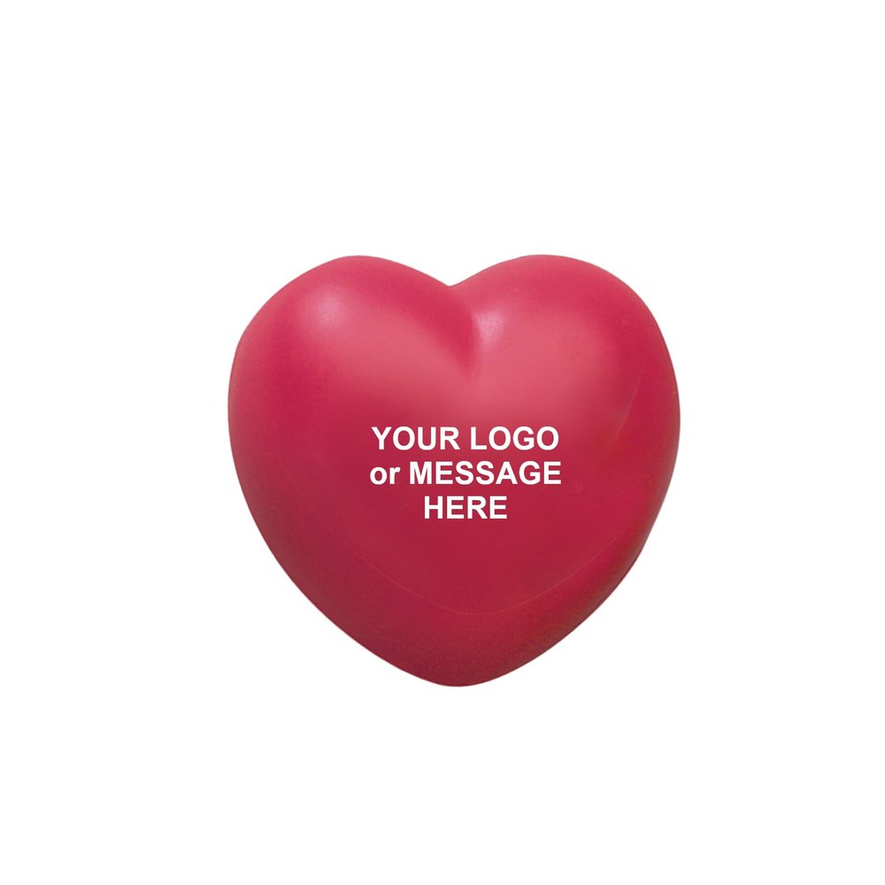100-Qty Heart Shape Stress Relievers - Bulk Promotional Heart Shape Stress Balls