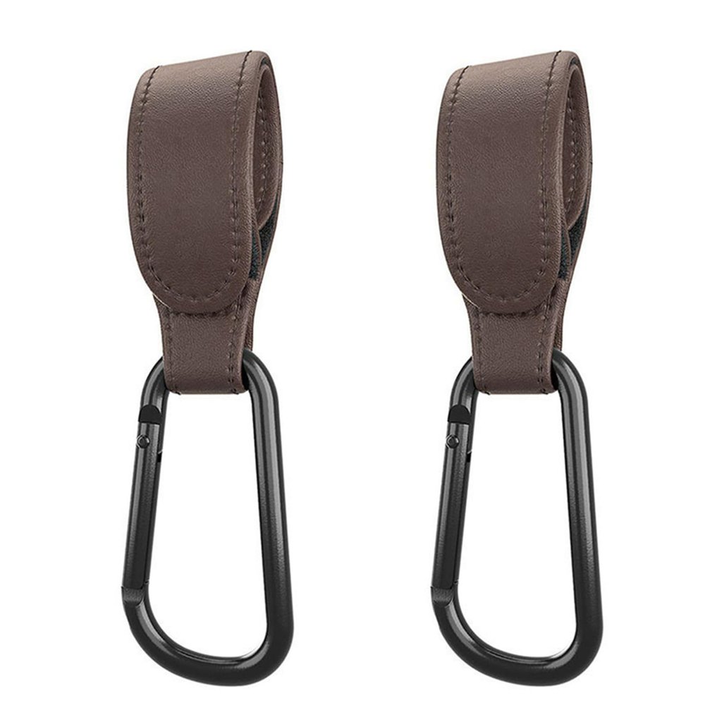 2X Stroller Hooks Multifunctional Adjustable PU-Leather Clip Your-Hands to-Hang Purse Shopping Diaper Bag 2 Pcs Portable Stroller Hook Adjustable Clip-hang Your Bag